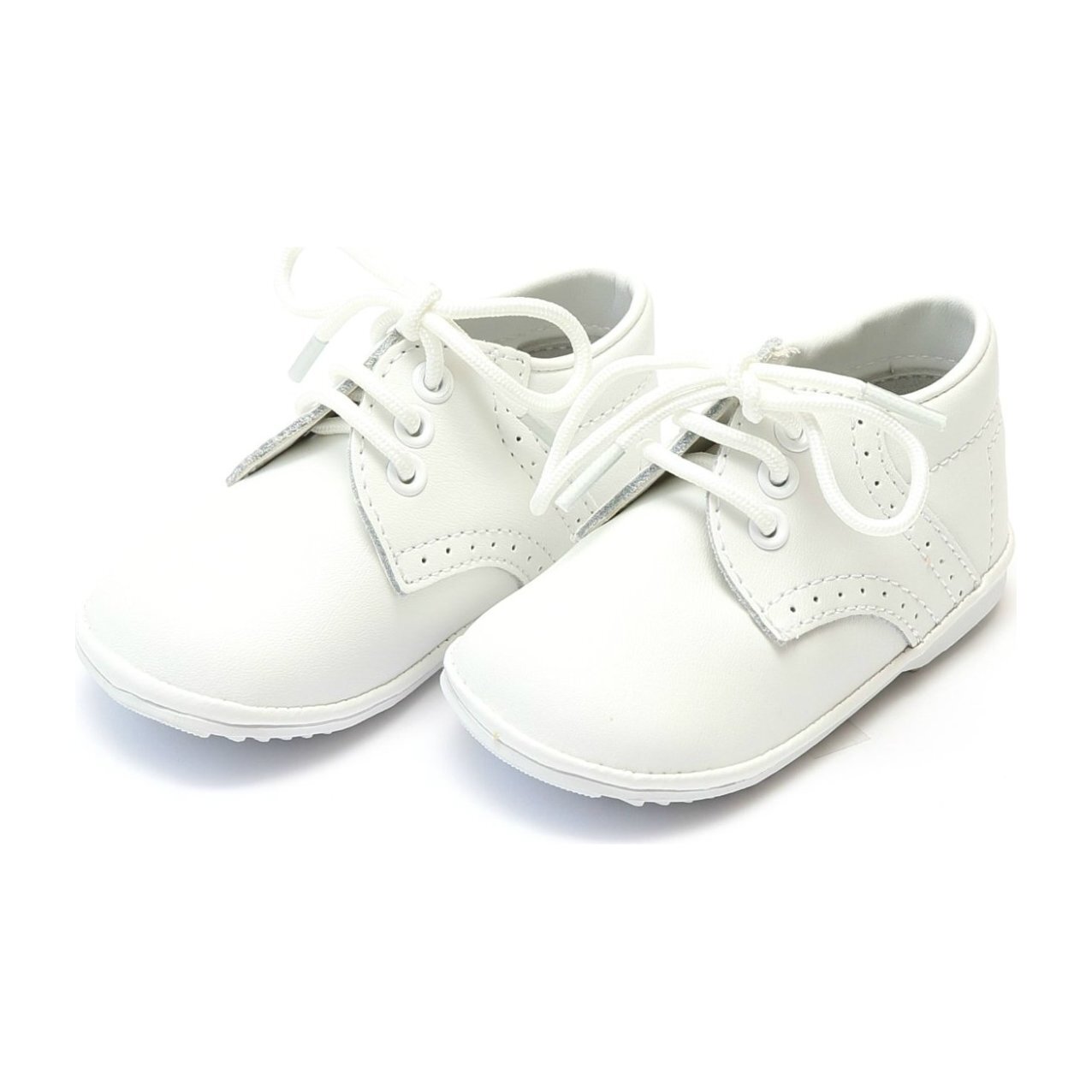 Baby James Leather Lace Up Shoe, White