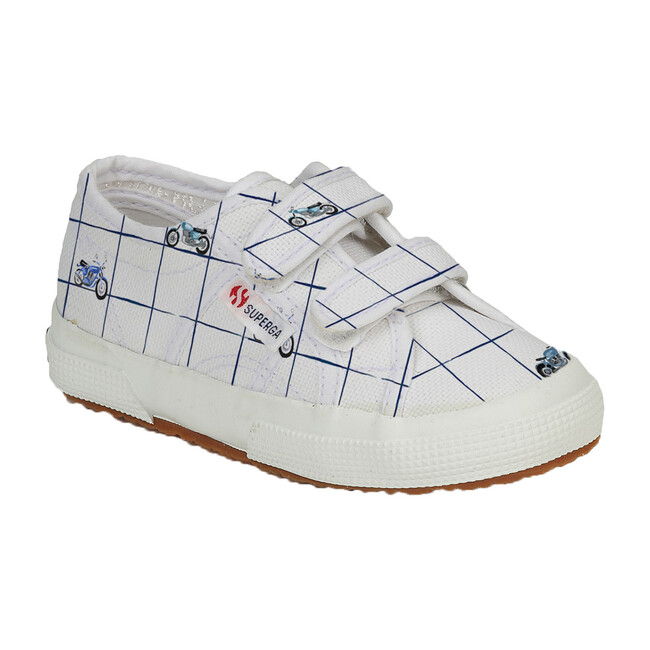 *Exclusive* Canvas Velcro Sneaker, Blue Moto - Sneakers - 4