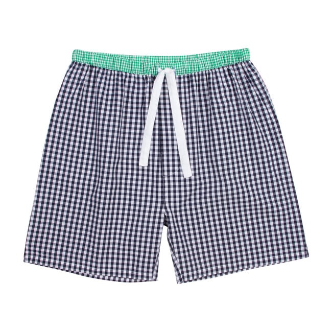 Men's Sleep Shorts, Gingham Blue
