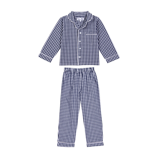 Boys Long Sleeve & Pant Set, Gingham Blue