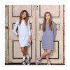Jillian Long Sleeve Pima Dress, Bluebell and White Stripe - Dresses - 2