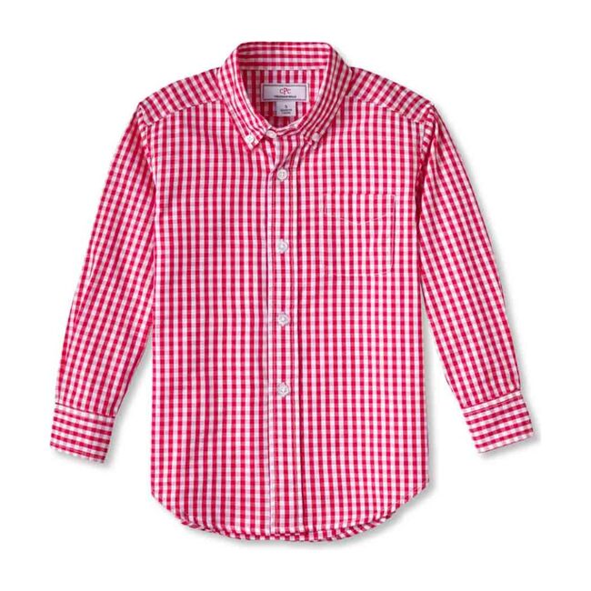 Owen Buttondown Shirt, Red Gingham - Shirts - 1