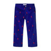 Gavin Slim Pant, Bright Navy With Skull And Cross Bones - Pants - 1 - thumbnail