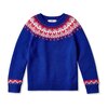 Katrina Fairisle Cotton Sweater, Bluebell Heart - Sweaters - 1 - thumbnail