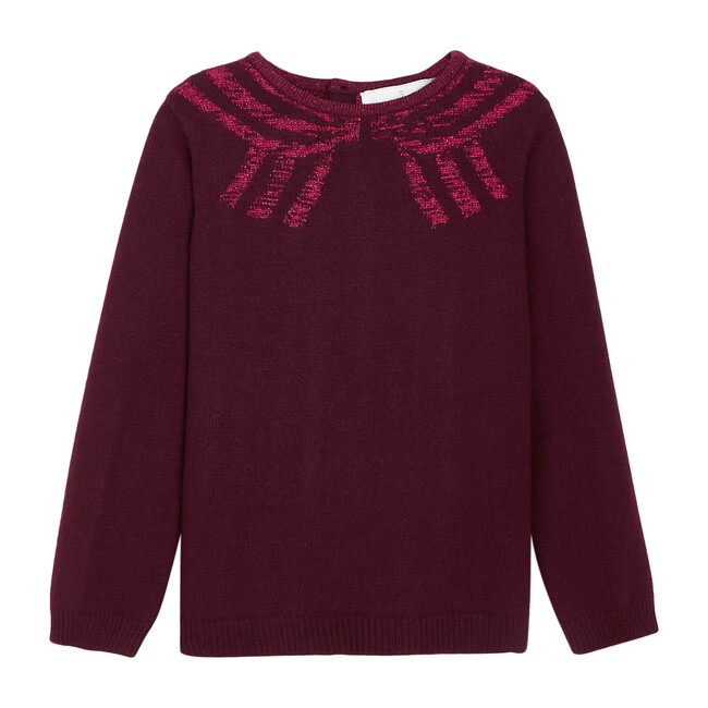 Illusion Effect Sweater, Plum