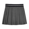 Pleated Flannel Skirt, Dark Grey