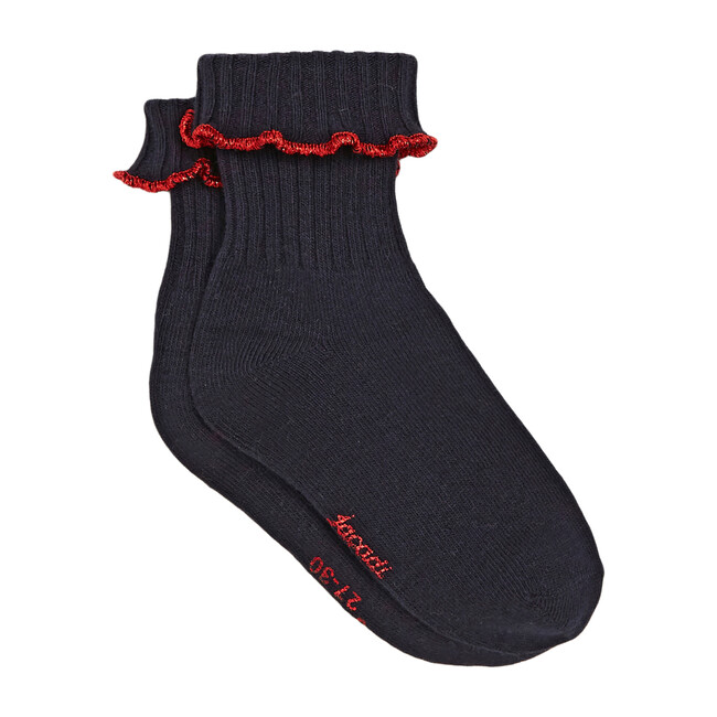 Cuffed Socks, Navy Blue