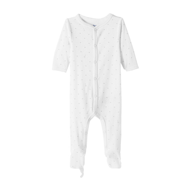 white footie pajamas baby