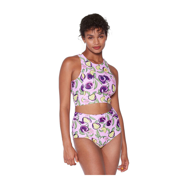 Women's Camila High Neck Swim Bra, Honey Plum - Two Pieces - 1