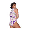 Women's Bella Sleeveless Ruffle One Piece Swimsuit, Honey Plum - One Pieces - 3