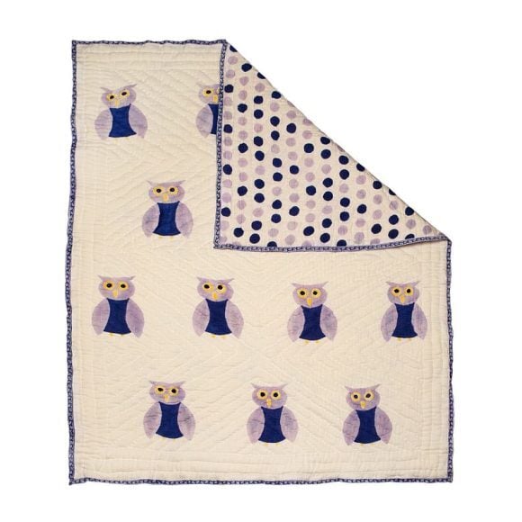 Purple Owl Organic Quilt