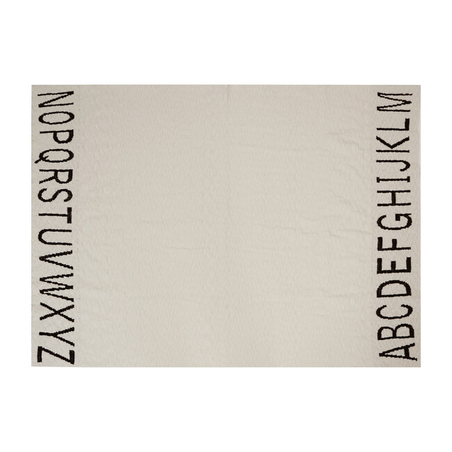 ABC Knitted Baby Blanket, Natural/Black