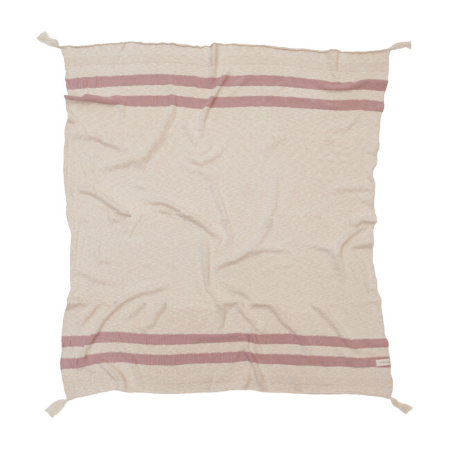 Striped Knitted Blanket, Vintage Nude