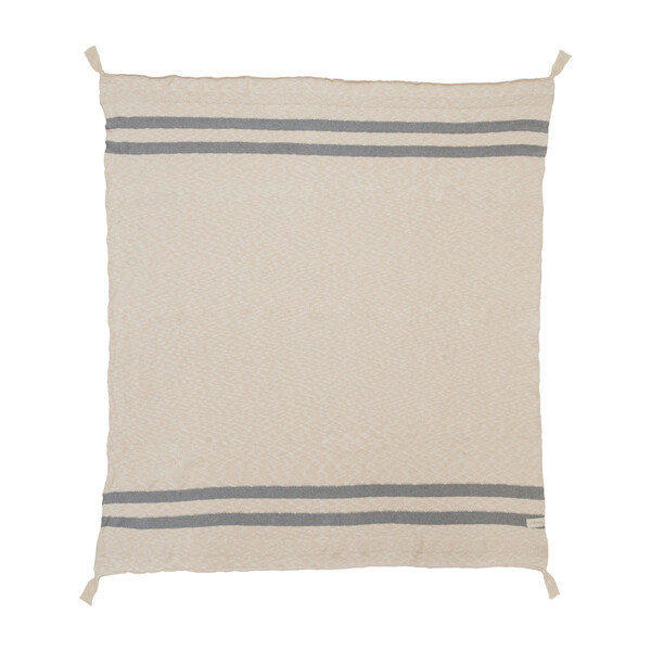 Striped Knitted Blanket, Grey