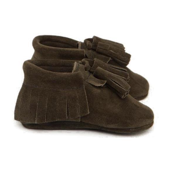 Tassle Suede Moccasins, Brown
