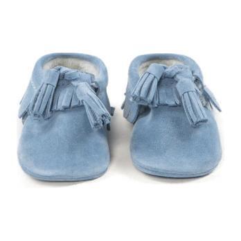 Tassle Winter Moccasins, Blue
