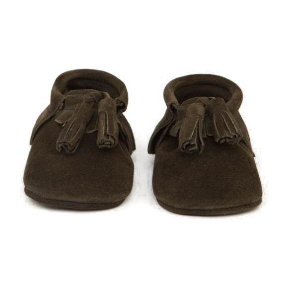 Tassle Suede Moccasins, Brown