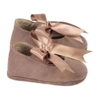 Gold Bow Moccasins, Rose - Loafers - 1