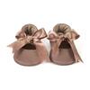 Gold Bow Moccasins, Rose - Loafers - 2
