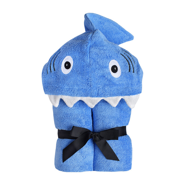 Shark Hooded Towel, Blue - Towels - 1