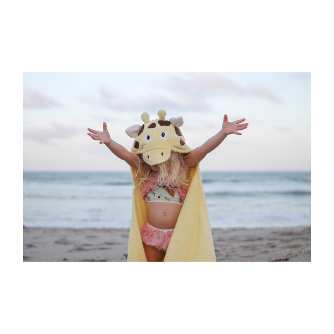 Giraffe Hooded Towel, Yellow