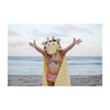 Giraffe Hooded Towel, Yellow - Towels - 2