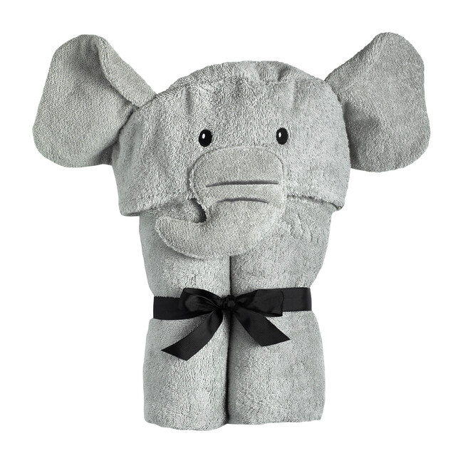 Elephant Hooded Towel, Grey