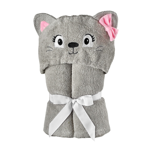 Cat Hooded Towel, Grey Kids Bath & Body Towels & Robes
