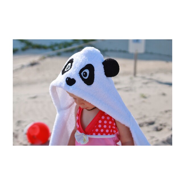 Panda Hooded Towel, White