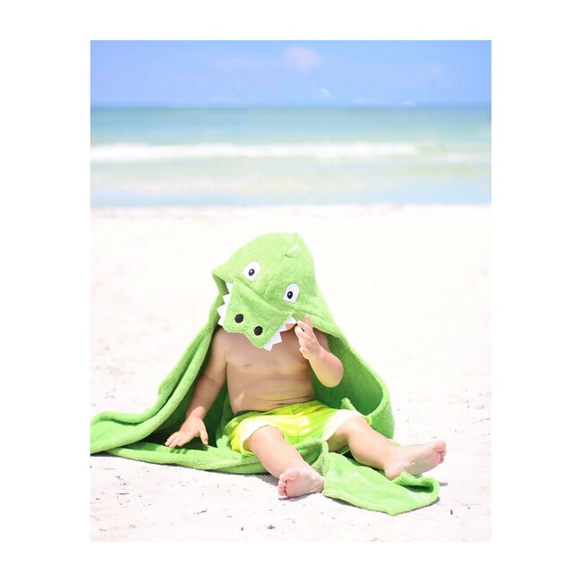 Alligator Hooded Towel, Green