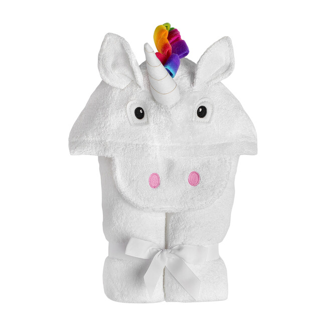 Unicorn Hooded Towel, White
