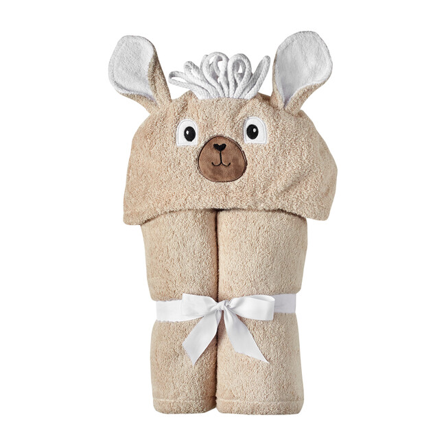 Llama Hooded Towel, White