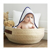 Jr. Baby Hooded Towel, Classic Navy Pin Dot - Towels - 2
