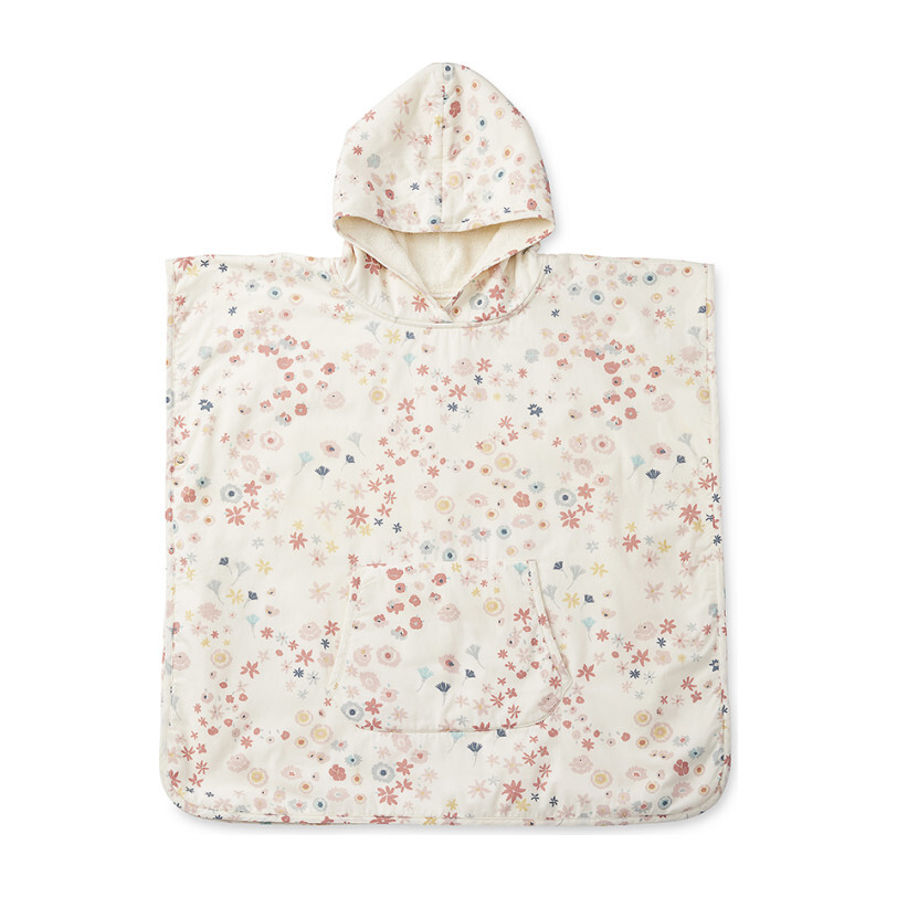 Meadow Hooded Towel Poncho, Pink
