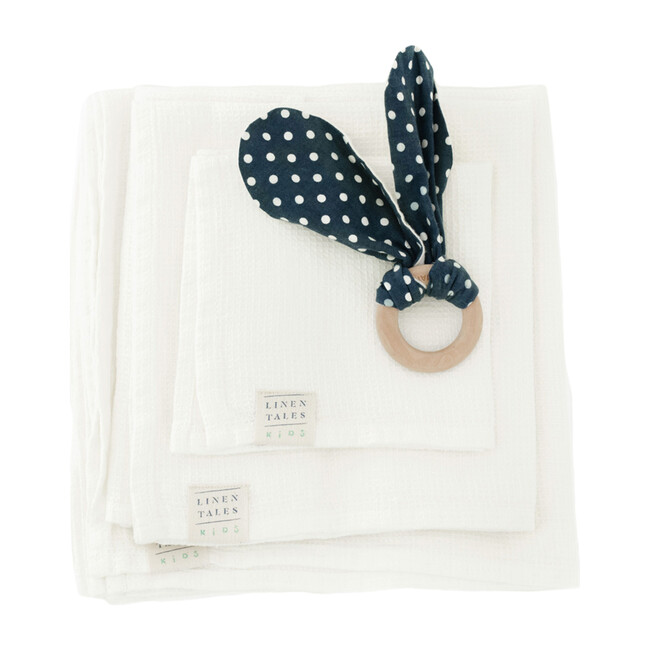 Linen Waffle Towel, White