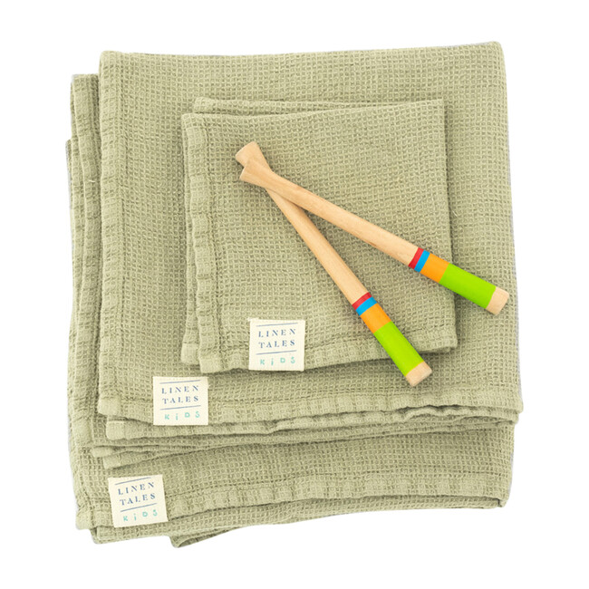 Linen Waffle Towel, Sage