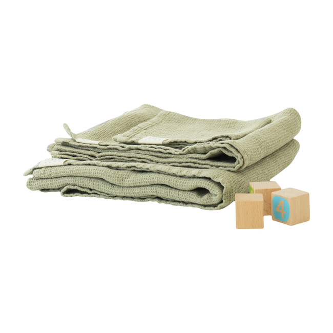 Linen Waffle Towel, Sage