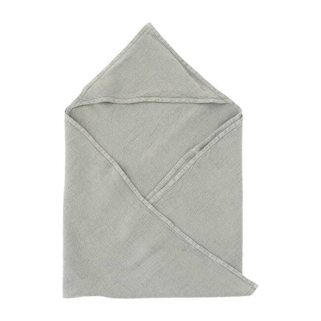 Linen Hooded Towel, Light Grey