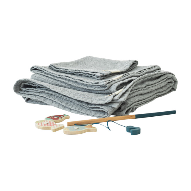 Linen Hooded Towel, Light Grey