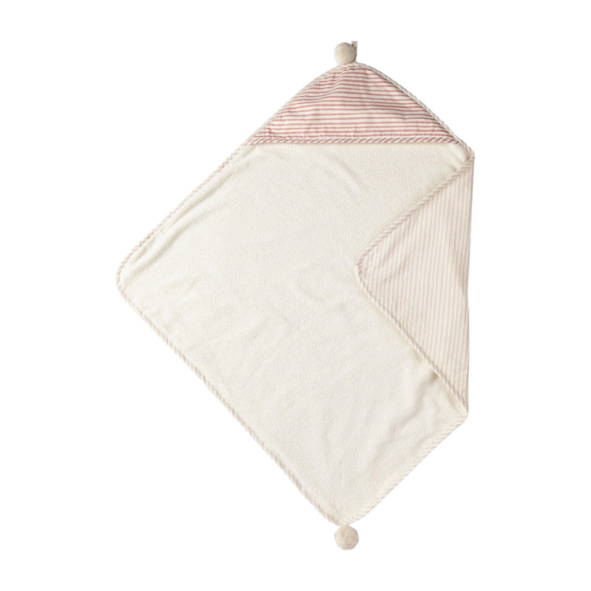 Stripes Away Hooded Towel, Petal/Dark Pink