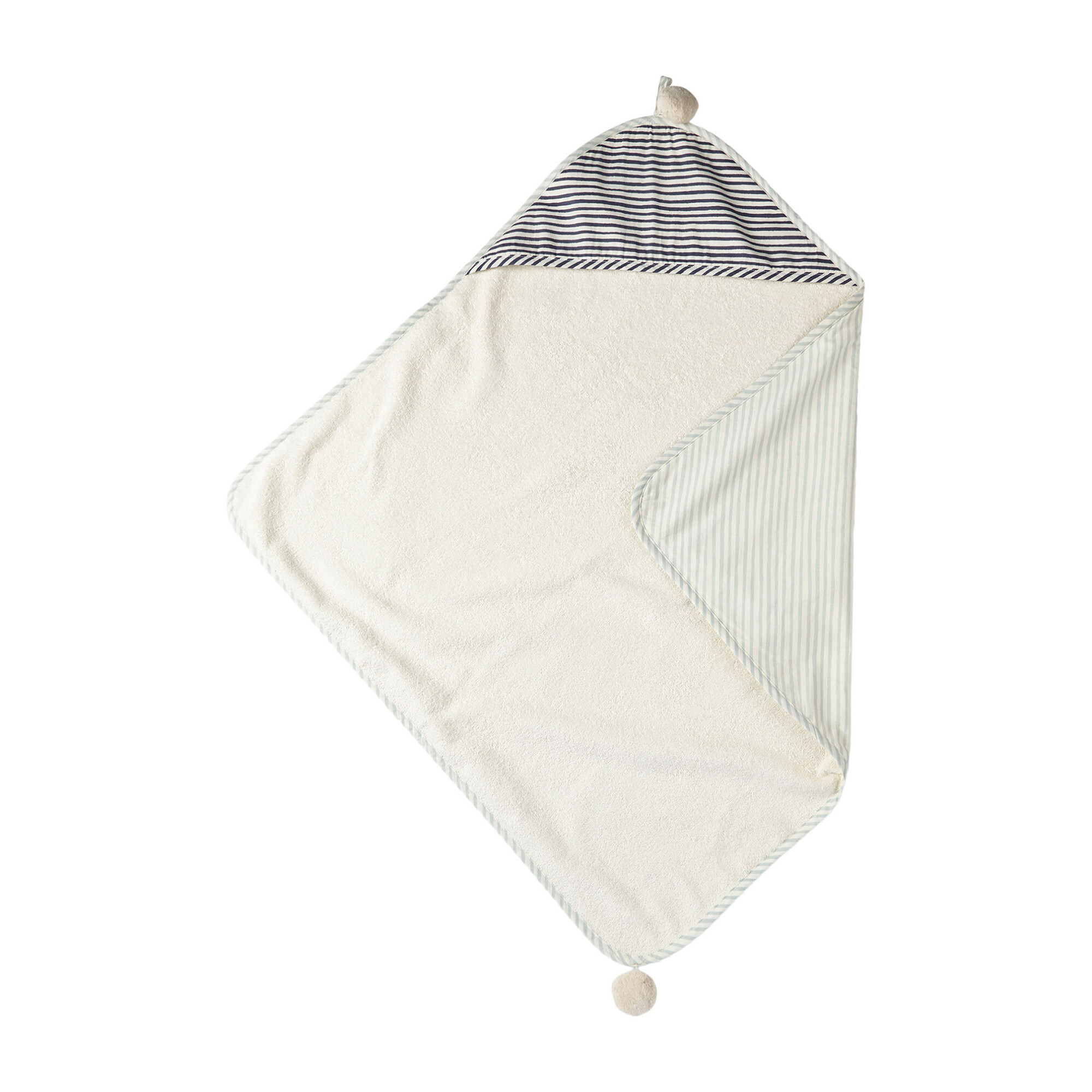 Stripes Away Hooded Towel, Sea/Ink