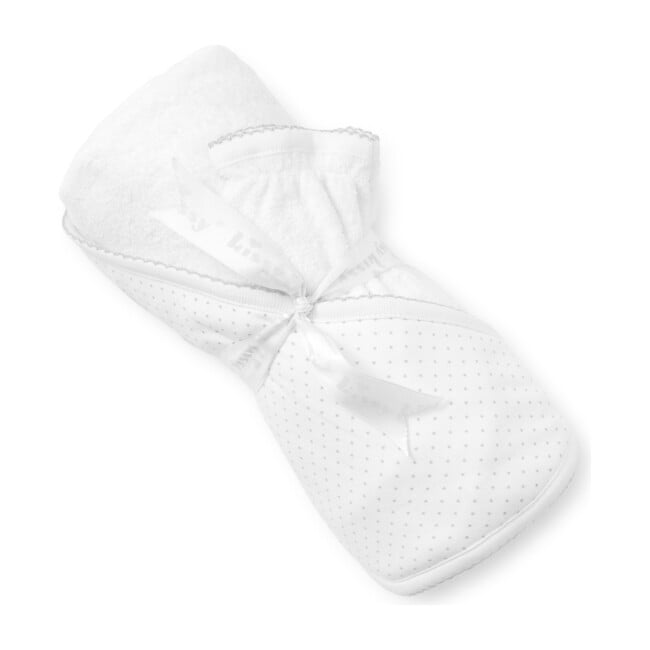 New Dots Towel & Mitt Set, White/Grey