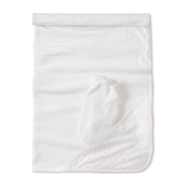 Ele-fun Towel & Mitt Set, Pink