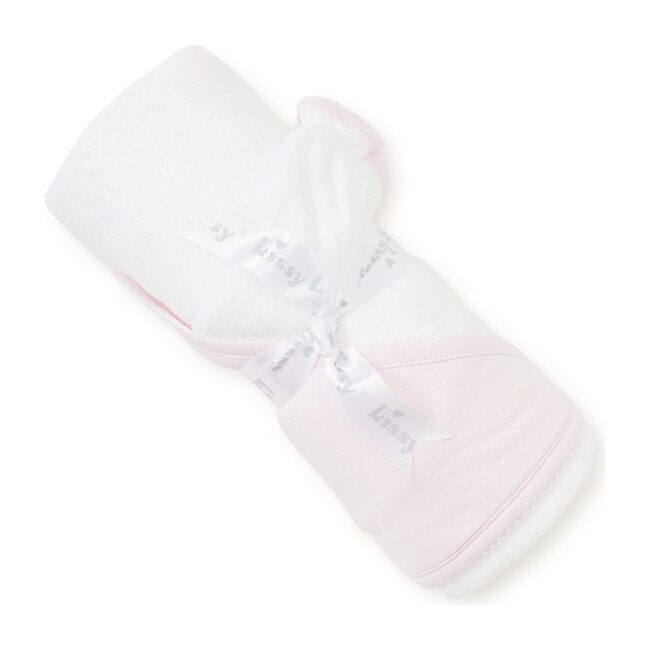 New Dots Towel & Mitt Set, Pink/White