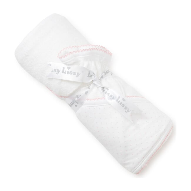New Dots Towel & Mitt Set, White/Pink