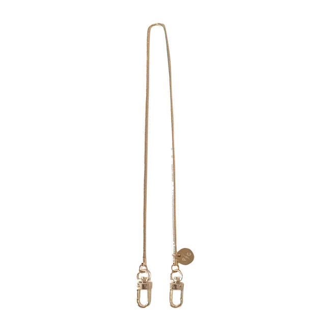 Charlie Mini Face Mask Chain Strap, Gold - Face Masks - 1