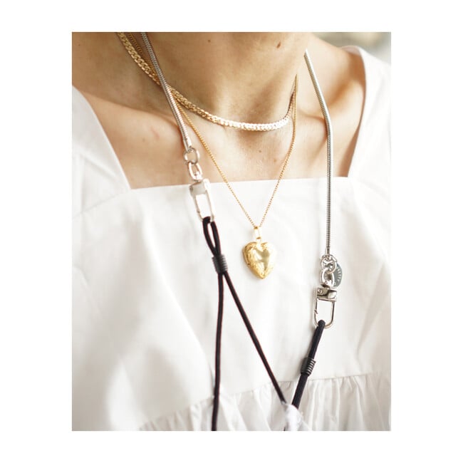 Charlie Mini Face Mask Chain Strap, Silver