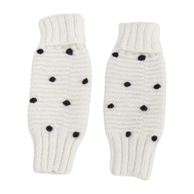 Leg/Arm Warmers, Ivory/Black Dot