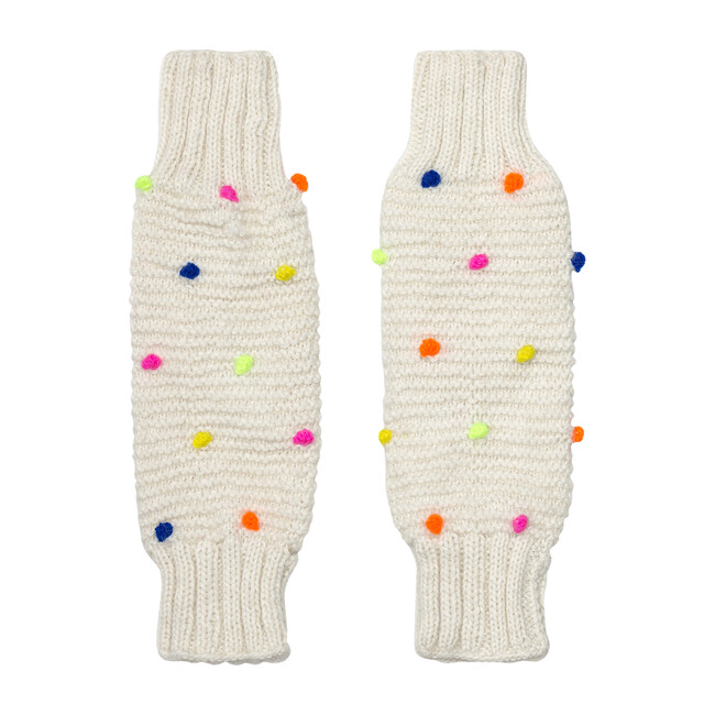 Leg/Arm Warmers, Ivory/Neon Dot