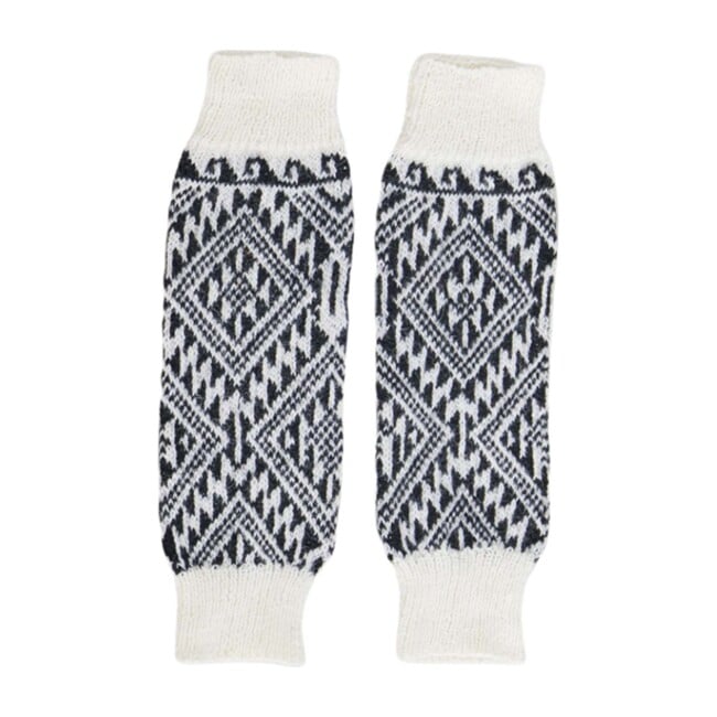 Leg/Arm Warmers, Black/White Aztec